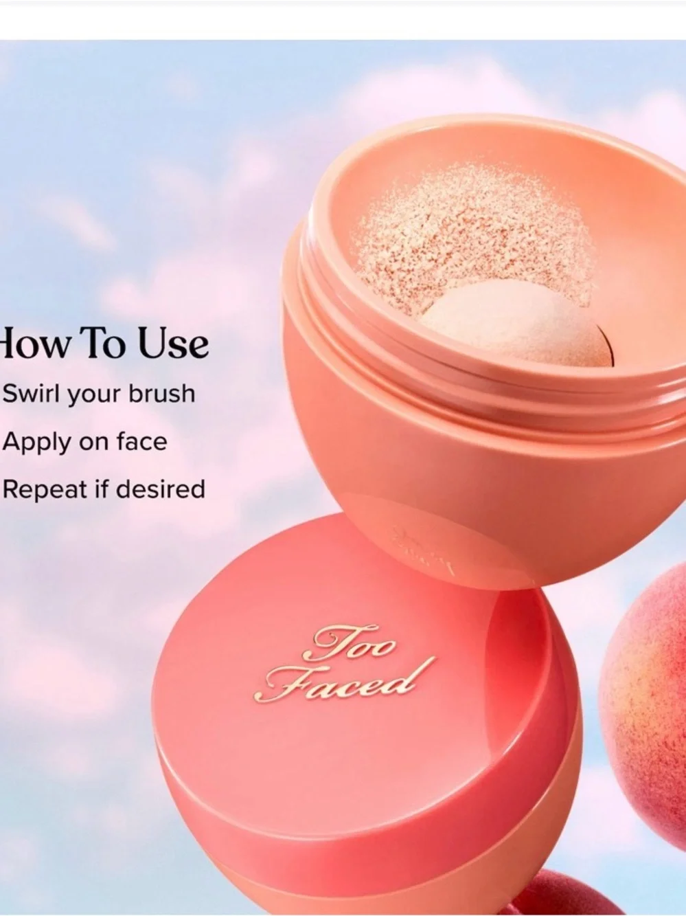 Too Faced Peach blurring loose peach Powder - golden peach Shade